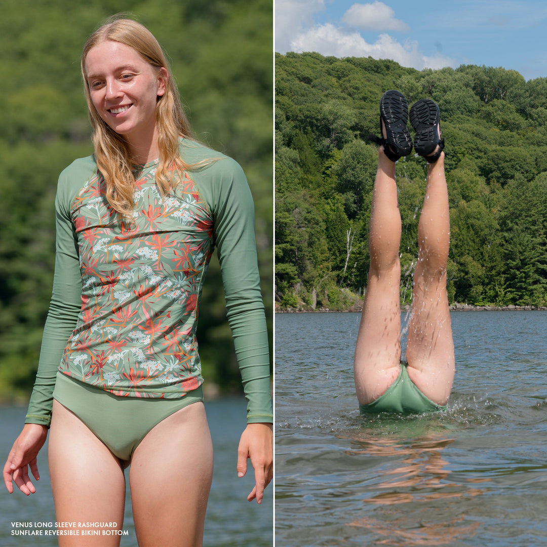 Sunflare Reversible Bikini Bottom - Shale Green - Lifestyle