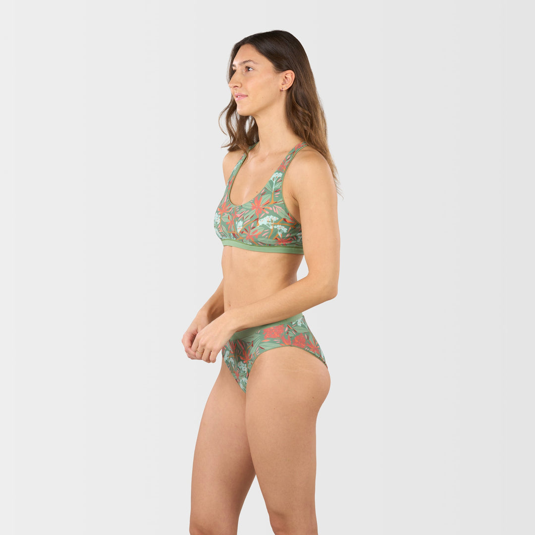 Sunflare Reversible Bikini Bottom - Shale Green - Side