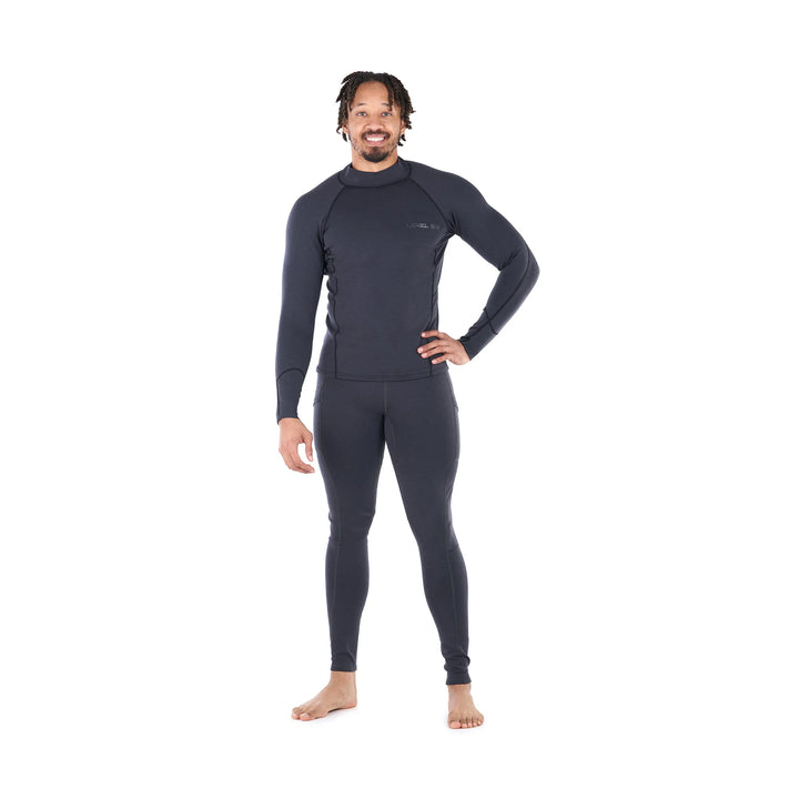 Jericho Long Sleeve Neoprene Top — Black Heather (2)#color_black-heather