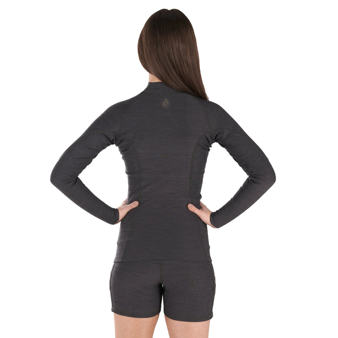 Sombrio Long Sleeve Neoprene Top — Black Heather (4)#color_black-heather