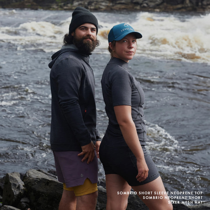 Sombrio Neoprene Short — Black Heather (6)#color_black-heather