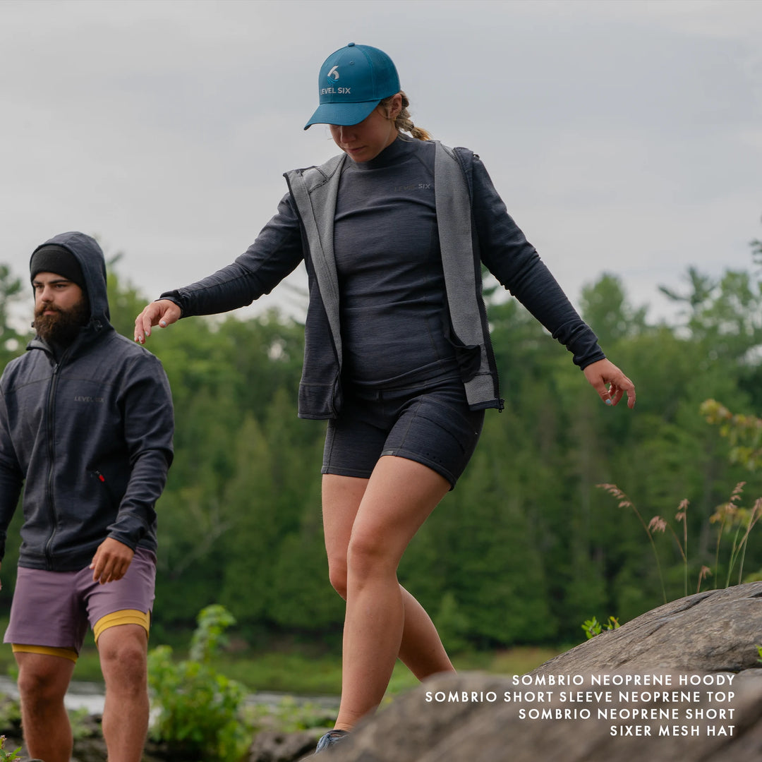 Sombrio Neoprene Short — Black Heather (7)#color_black-heather