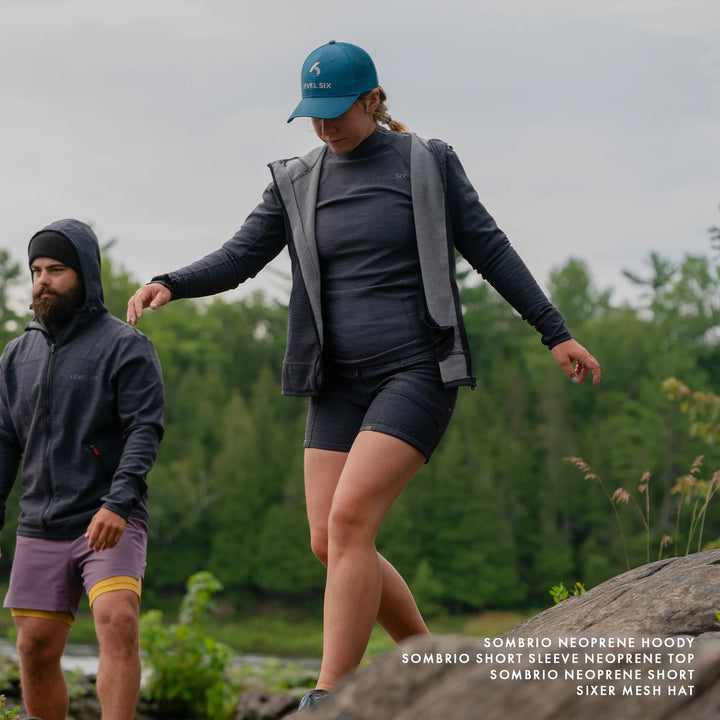 Sombrio Neoprene Short — Black Heather (7)#color_black-heather