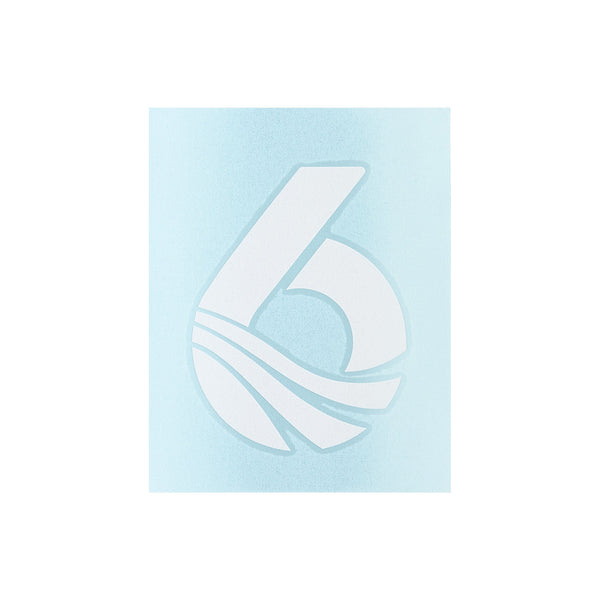 6 Logo Transfer Sticker — White